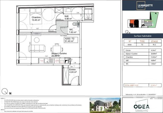 Appartement F2 à vendre - 2 pièces - 51.4 m2 - ANTONY - 92 - ILE-DE-FRANCE - Century 21 Aes Conservatoire